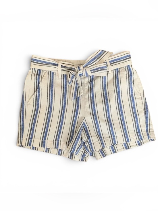 J. Crew Factory Pants - J CREW FACTORY STRPED BLUE WHITE AO865 LINEN BLEND 5” TIE FRONT PULL ON SHORTS
